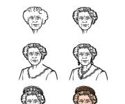 Coloriage Reine d'Angleterre &eacute;tape par &eacute;tape 