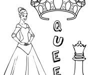 Coloriage Reine d'&eacute;checs Dame