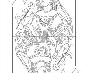 Coloriage Reine de coeur imprimable