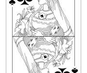 Coloriage Reine de pique en image