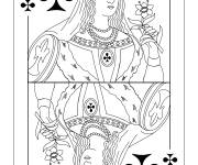 Coloriage Reine de tr&egrave;fle