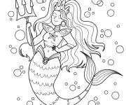 Coloriage Reine des oc&eacute;ans