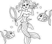 Coloriage Reine des sir&egrave;nes pour enfants