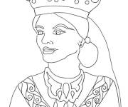 Coloriage Reine dessin&eacute;e &agrave; la main facile