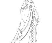 Coloriage Reine Elinor regardant en haut