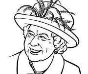 Coloriage Reine Elizabeth en souriant
