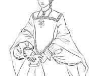 Coloriage Reine Elizabeth tenant une petit livre
