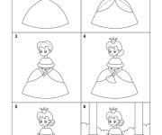 Coloriage Reine en 6 &eacute;tape