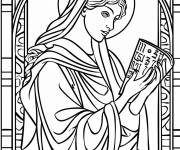 Coloriage Reine en lisant un livre