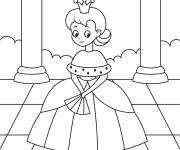 Coloriage Reine en sortant dehors