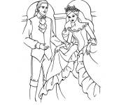 Coloriage Reine en tenue de bal