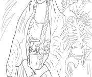 Coloriage Reine Esther d&eacute;taill&eacute;e pour enfants