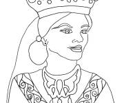 Coloriage Reine Esther simple