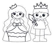 Coloriage Reine et roi &agrave; d&eacute;couper