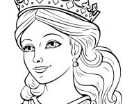 Coloriage Reine portant le couronne