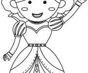 Coloriage Reine te salue