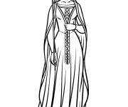 Coloriage Reine tenant un sceptre