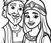 Coloriage Roi et reine oriental
