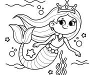 Coloriage Sir&egrave;ne reine de mer