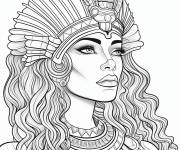 Coloriage Trait de la reine Cl&eacute;op&acirc;tre