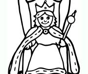 Coloriage traits tr&egrave;s &eacute;pais de reine
