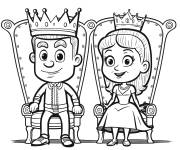 Coloriage Un roi et une reine tr&egrave;s sympathique