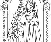 Coloriage Une adorable reine dans un portrait adulte
