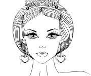 Coloriage Une jolie Reine maqui&eacute;e