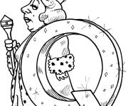 Coloriage Une reine rigolote et la lettre Q