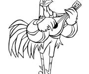 Coloriage Coq Alan de Robin des Bois