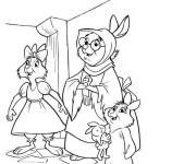 Coloriage Famille des lapins de Robin Hood