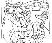 Coloriage Le prince John et Sir Hiss de cartoon Robin Hood