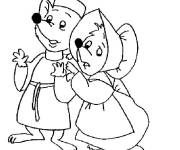 Coloriage Les petits souris de Robin des Bois
