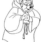 Coloriage et dessins gratuit P&egrave;re Pris de dessin anim&eacute; Robin Hood à imprimer