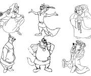 Coloriage et dessins gratuit Personnages principaux de Robin des Bois à imprimer