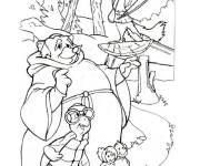 Coloriage R&eacute;union de Robin des Bois avec ses amis