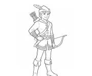 Coloriage Robin de bois en tenu classique