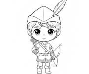 Coloriage Robin de Bois style kawaii