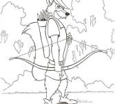 Coloriage et dessins gratuit Robin des Bois dans la foret à imprimer