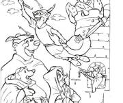 Coloriage Robin des Bois dans le ch&acirc;teau