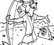 Coloriage Robin des Bois en plein air