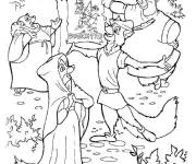 Coloriage Robin des Bois r&eacute;vise le plan