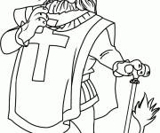 Coloriage Roi Richard de Cartoon Robin Hood