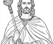 Coloriage Christ roi en maternelle