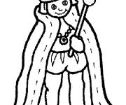 Coloriage Gar&ccedil;on en robe de roi