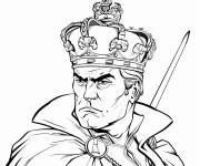Coloriage Le regard s&eacute;rieux du roi