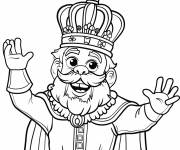 Coloriage Le roi amiable te saluant