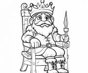 Coloriage Le roi amical sur le tr&ocirc;ne