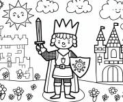 Coloriage Le roi Arthur pour enfants