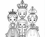 Coloriage Le roi avec la famille royale